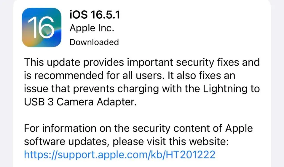 ios 16.5.1 update